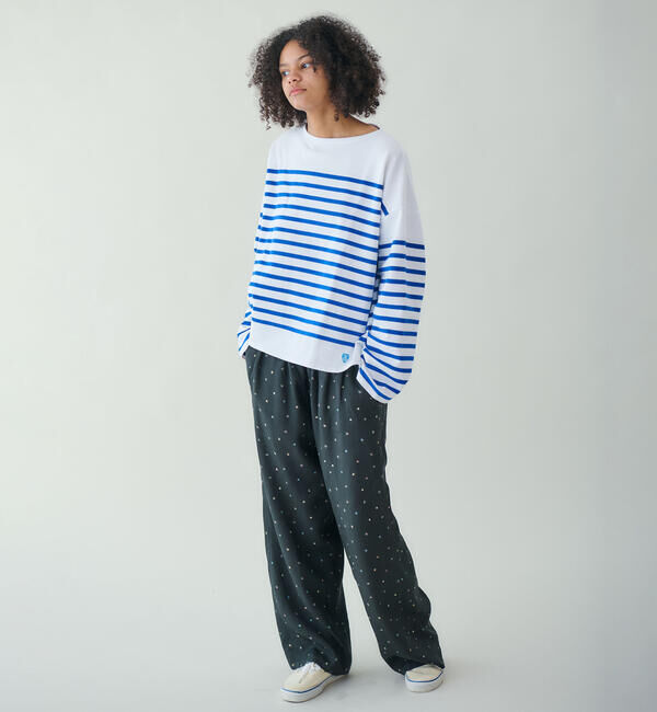  「LE GLAZIK | ツイルプリント エラスティックパンツ WOMEN」|チノ|