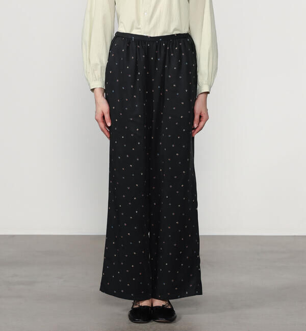  「LE GLAZIK | ツイルプリント エラスティックパンツ WOMEN」|チノ|