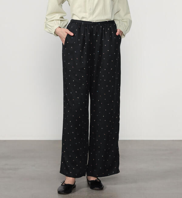  「LE GLAZIK | ツイルプリント エラスティックパンツ WOMEN」|チノ|