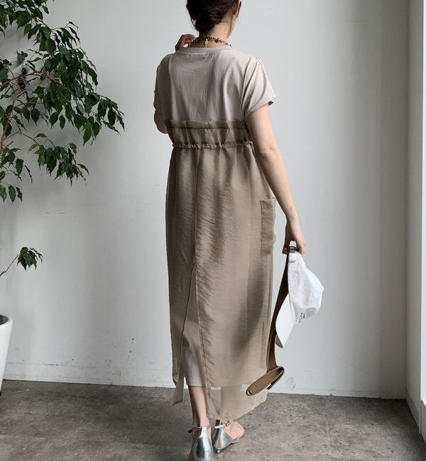  「【WEB限定】シアー切替ワンピース」|ワンピース|