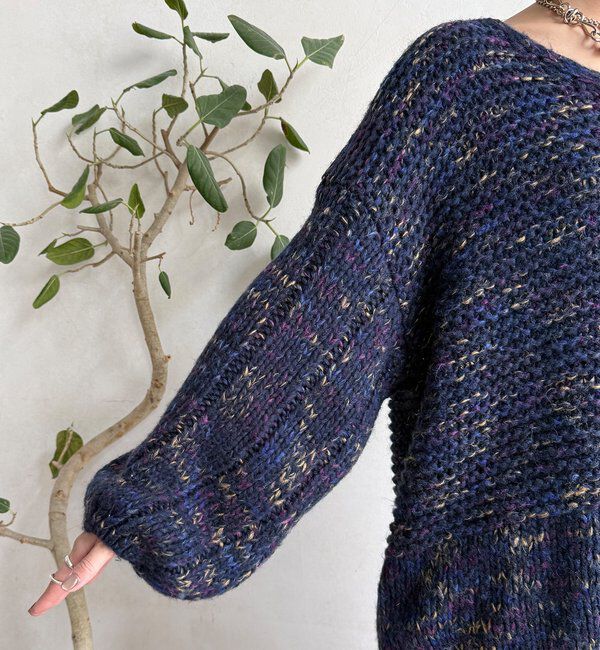  「MIXヤーンVネックプルオーバー」|ニット・セーター|