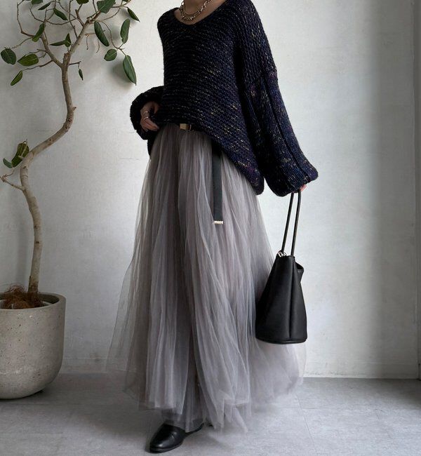  「MIXヤーンVネックプルオーバー」|ニット・セーター|