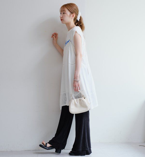  「【新色追加/低身長サイズ/2サイズ展開】シアーリブフレアパンツ」|その他|