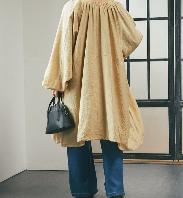  「《さっと羽織れる軽量アウター》麻調シアーロングブルゾン」|その他|