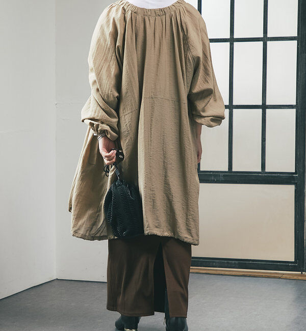  「《さっと羽織れる軽量アウター》麻調シアーロングブルゾン」|その他|