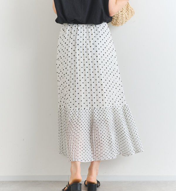  「シフォンドットプリントプリーツスカート」|スカート|