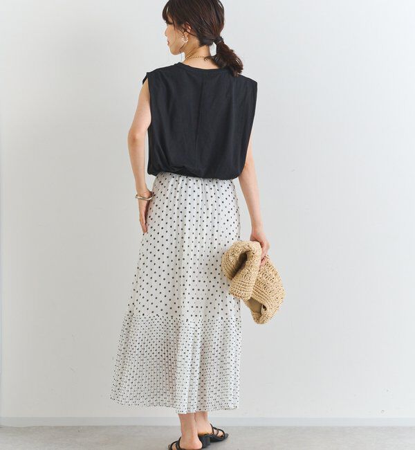  「シフォンドットプリントプリーツスカート」|スカート|