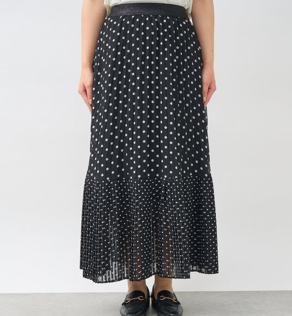  「シフォンドットプリントプリーツスカート」|スカート|