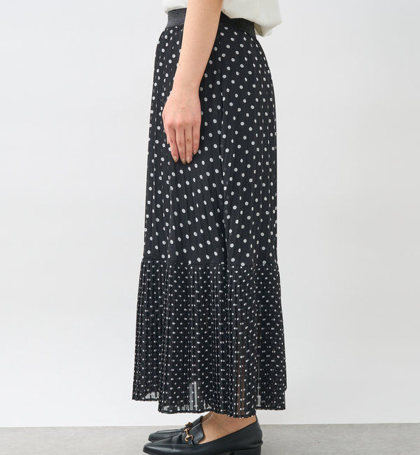  「シフォンドットプリントプリーツスカート」|スカート|