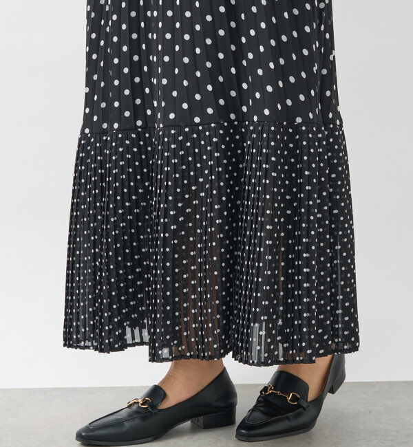  「シフォンドットプリントプリーツスカート」|スカート|