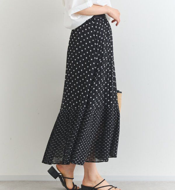  「シフォンドットプリントプリーツスカート」|スカート|