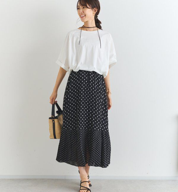  「シフォンドットプリントプリーツスカート」|スカート|