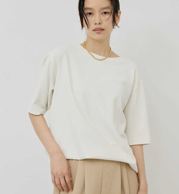  「バックスリットハーフスリーブブラウス」|シャツ・ブラウス|