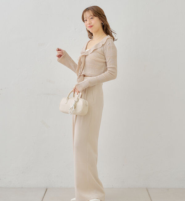  「ラメシアーフリルチビカーディガン」|カーディガン|