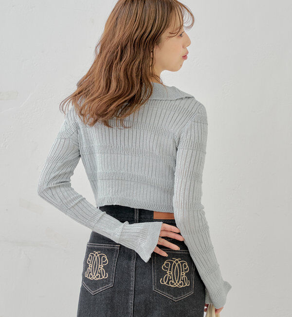  「ラメシアーフリルチビカーディガン」|カーディガン|