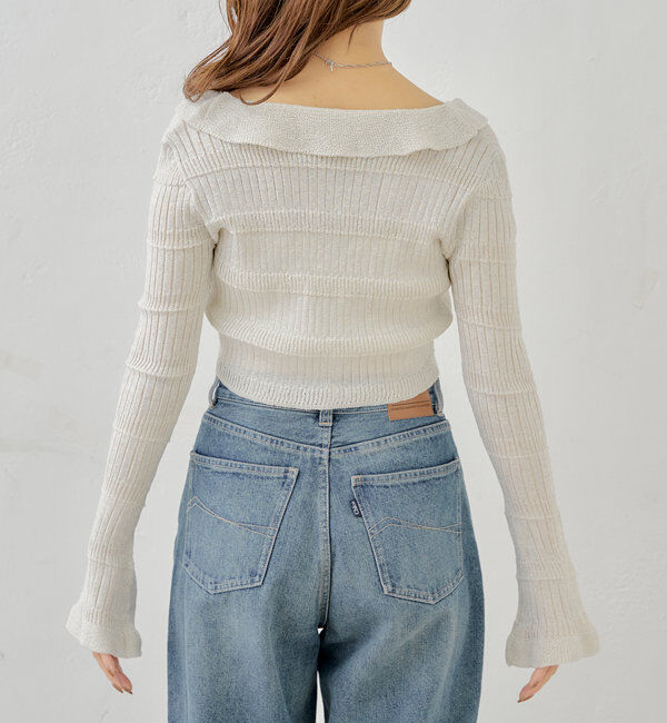  「ラメシアーフリルチビカーディガン」|カーディガン|