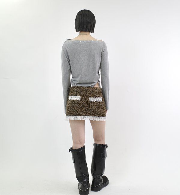  「マイクロレース【ヒョウ柄・カモ柄】ミニスカート」|スカート|