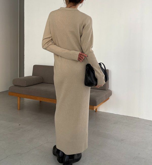  「【低身長サイズあり】襟ニットワンピース」|ワンピース|