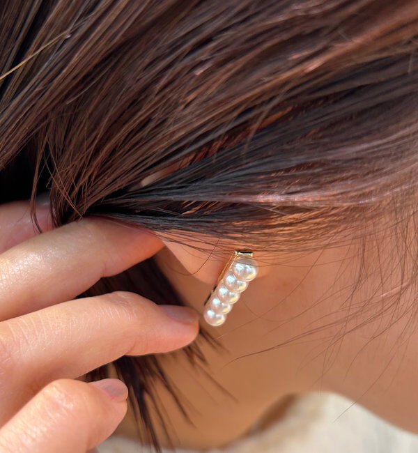 「【WEB限定】パールラインピアス」|ピアス|