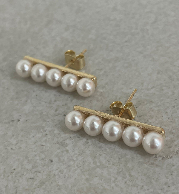  「【WEB限定】パールラインピアス」|ピアス|