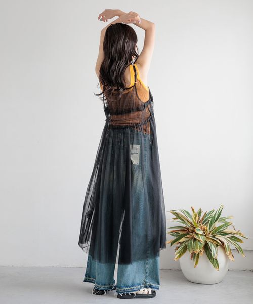 LOWRYS FARM「【前後着用可能】２ＷＡＹチュールキャミワンピース」|ワンピース|