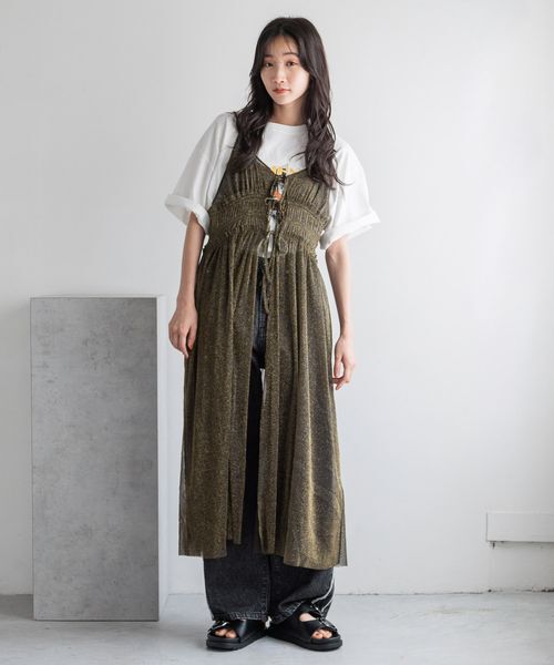 LOWRYS FARM「【前後着用可能】２ＷＡＹチュールキャミワンピース」|ワンピース|ブラック２