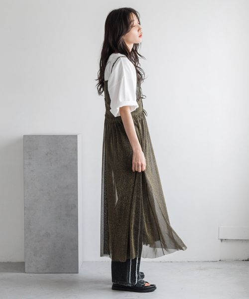 LOWRYS FARM「【前後着用可能】２ＷＡＹチュールキャミワンピース」|ワンピース|