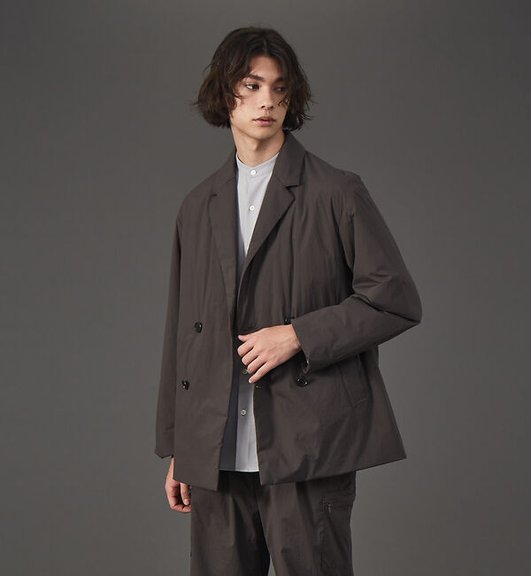 ABAHOUSE「【セットアップ対応】クリスピーナイロン パデット ダブルジャケット」|その他|モカ