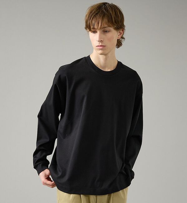 ABAHOUSE「コットンポンチ モダンフィット ロンT / オーバーサイズ【予約】」|Tシャツ・カットソー|ブラック