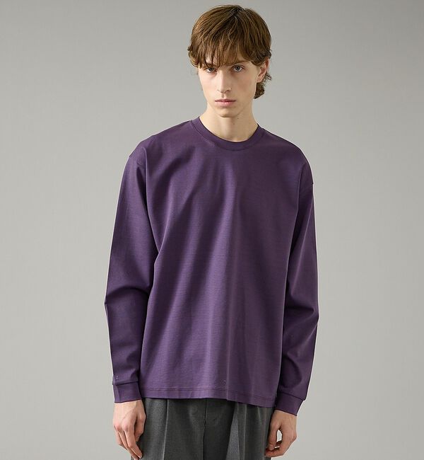 ABAHOUSE「コットンポンチ モダンフィット ボーダーロンT / オーバーサイズ【予約】」|Tシャツ・カットソー|ブラウン