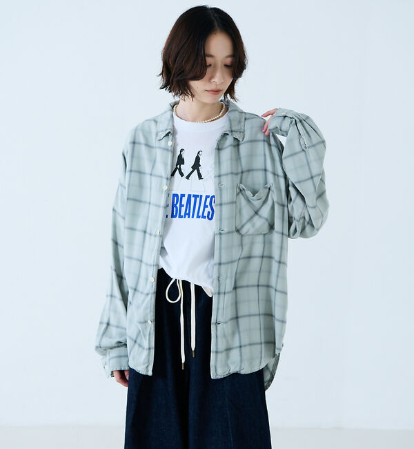 Rouge vif「【REMI RELIEF / レミレリーフ】レーヨンツイルチェックレギュラー シ」|シャツ・ブラウス|