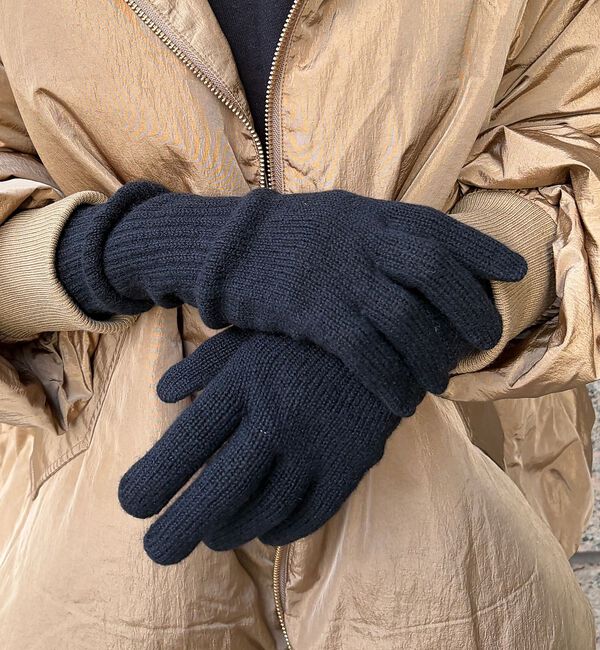 Rouge vif「【WILLIAM BRUNTON/ウィリアム ブラントン】ロングリブ カーフグロ」|手袋|ブラック