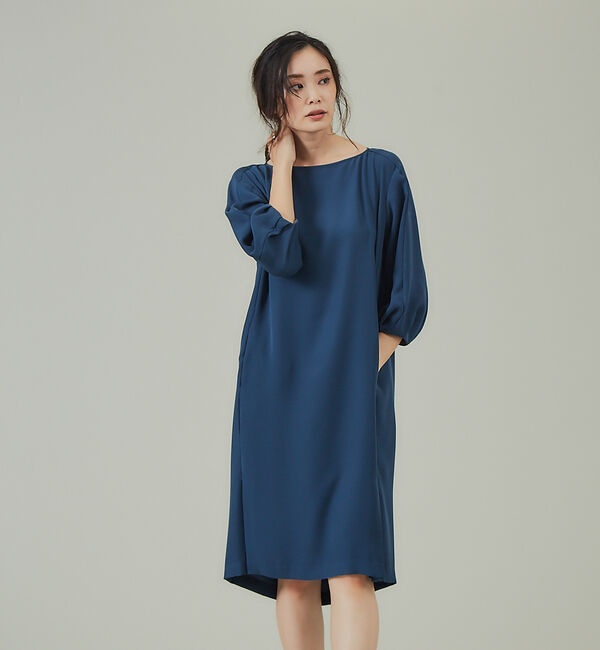 qualite「ダブルクロスワンピース」|ワンピース|ブルー