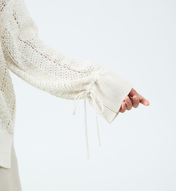 qualite「変形スリーブヘリンボーンニット」|ニット・セーター|