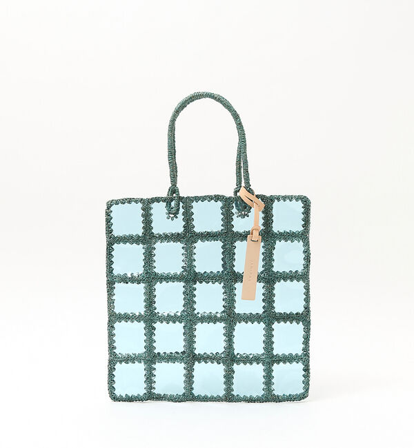 AU BANNISTER「●JAMIRAY コードパッチ クリアトートバッグ」|トートバッグ|ブルー