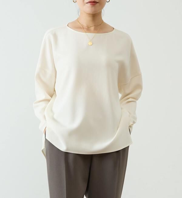 Liesse「【定番】ダブルクロスワイドシルエットブラウス」|シャツ・ブラウス|オフホワイト
