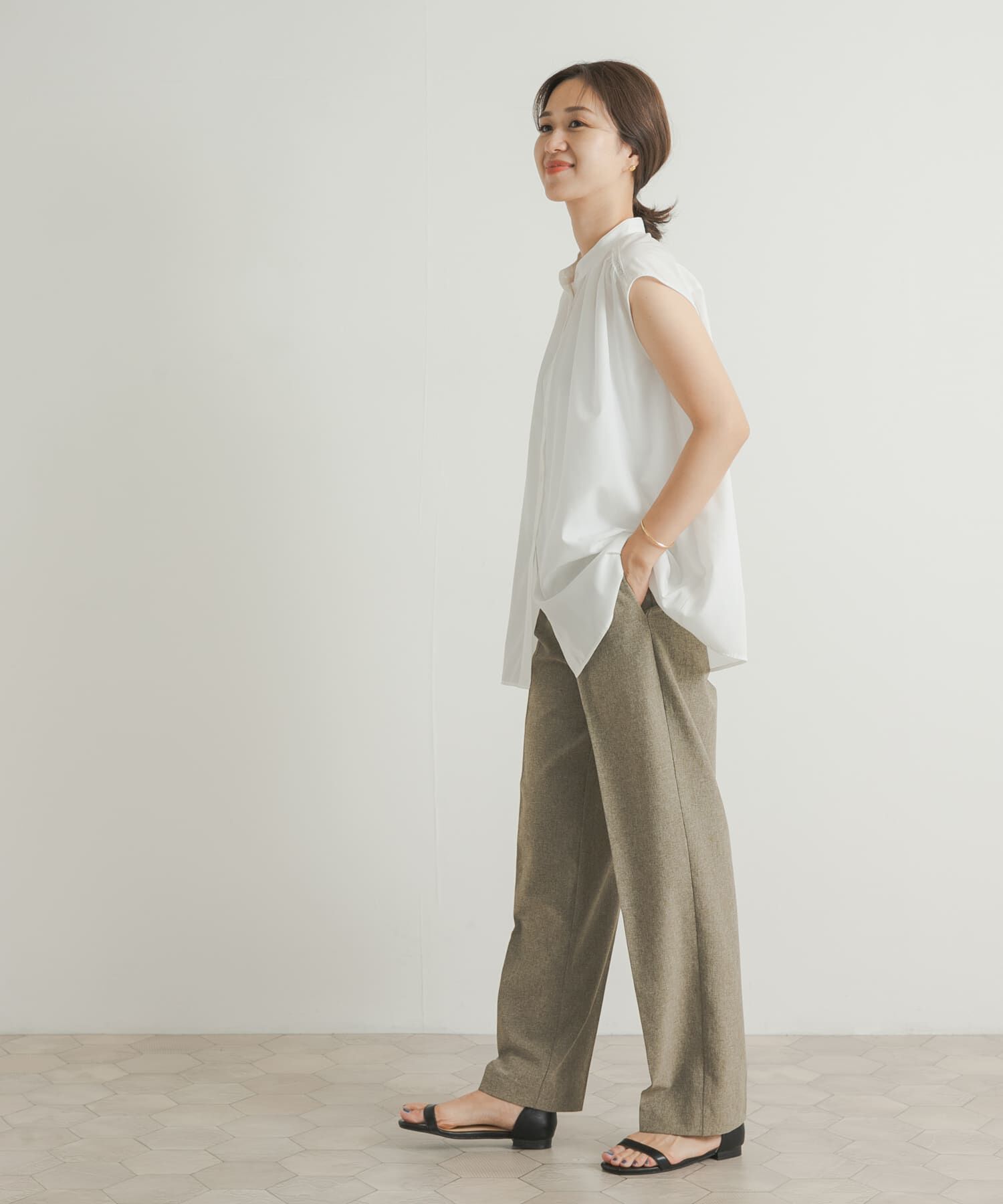 URBAN RESEARCH DOORS「レース切替フレンチブラウス」|シャツ・ブラウス|