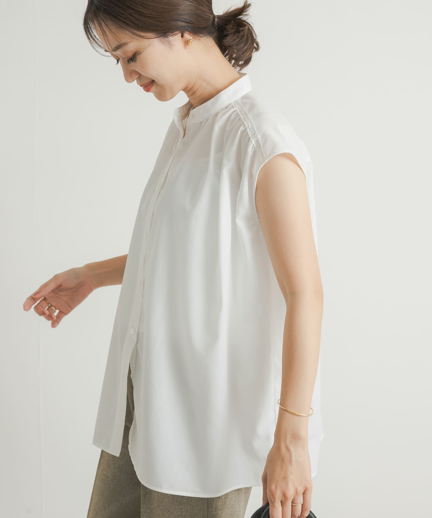 URBAN RESEARCH DOORS「レース切替フレンチブラウス」|シャツ・ブラウス|