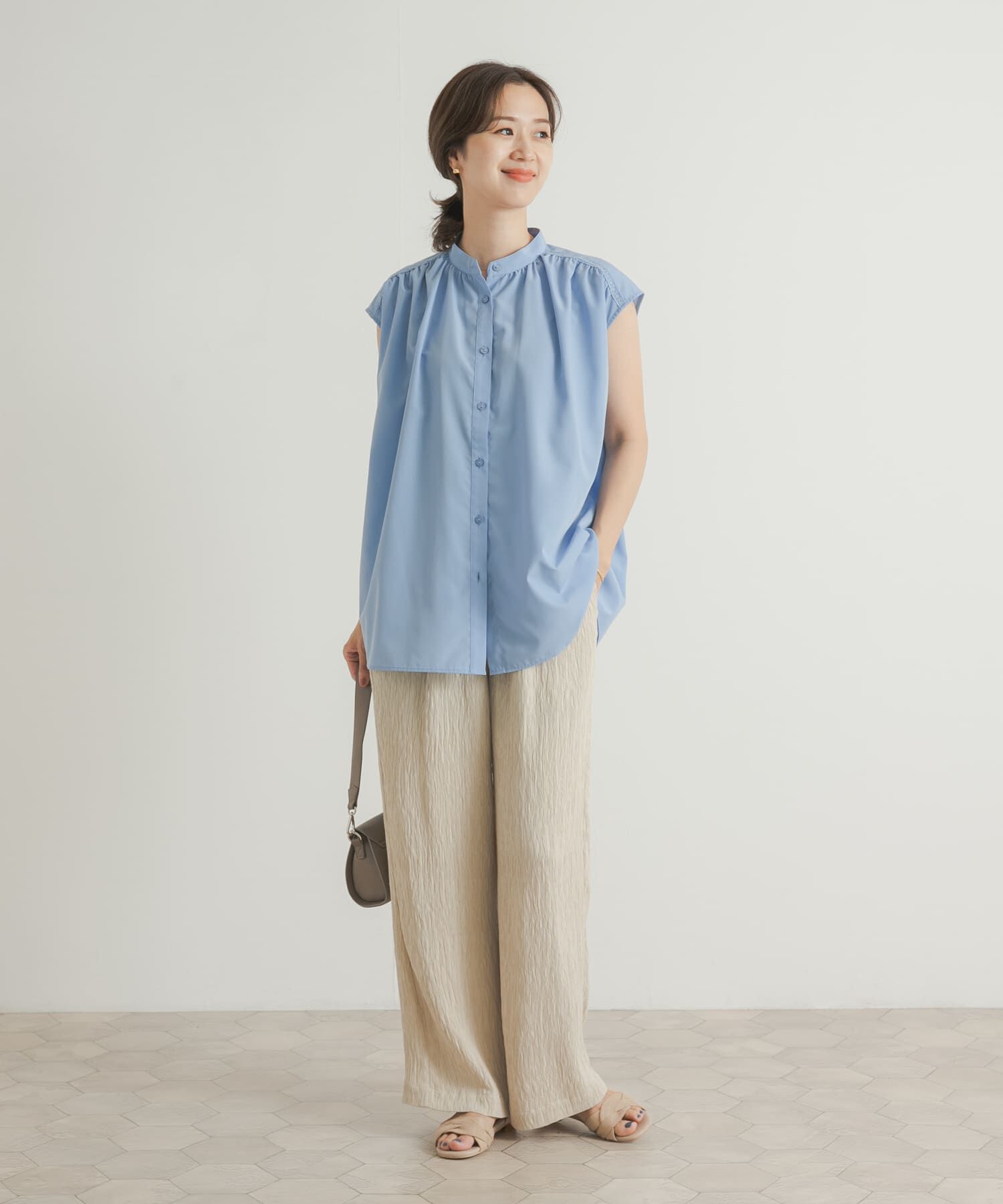 URBAN RESEARCH DOORS「レース切替フレンチブラウス」|シャツ・ブラウス|