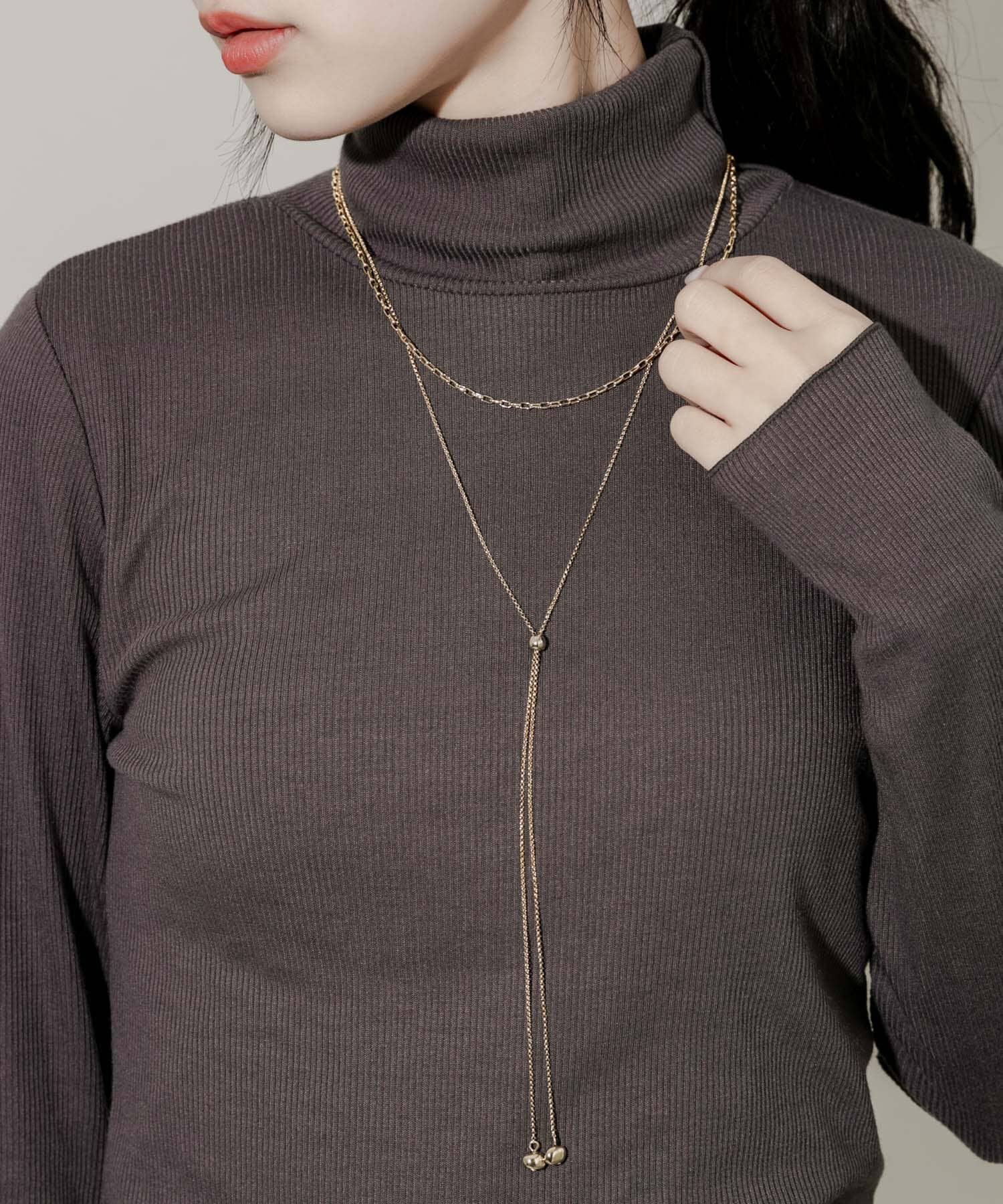 SMELLY「ボールスライドメタルチェーン2セットネックレス」|ネックレス|ゴールド