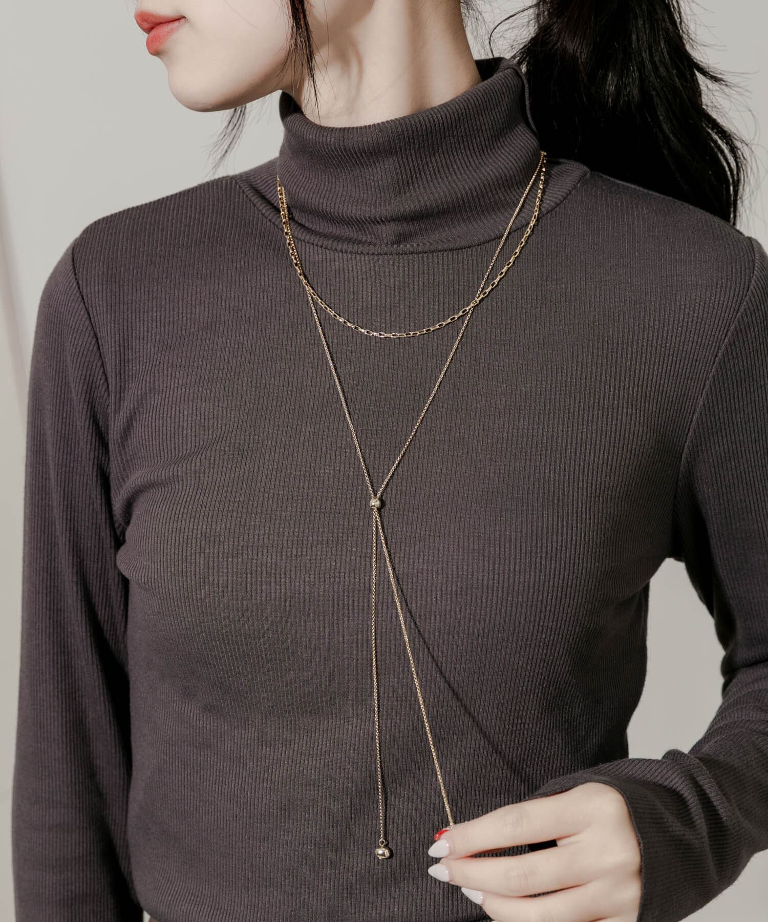 SMELLY「ボールスライドメタルチェーン2セットネックレス」|ネックレス|