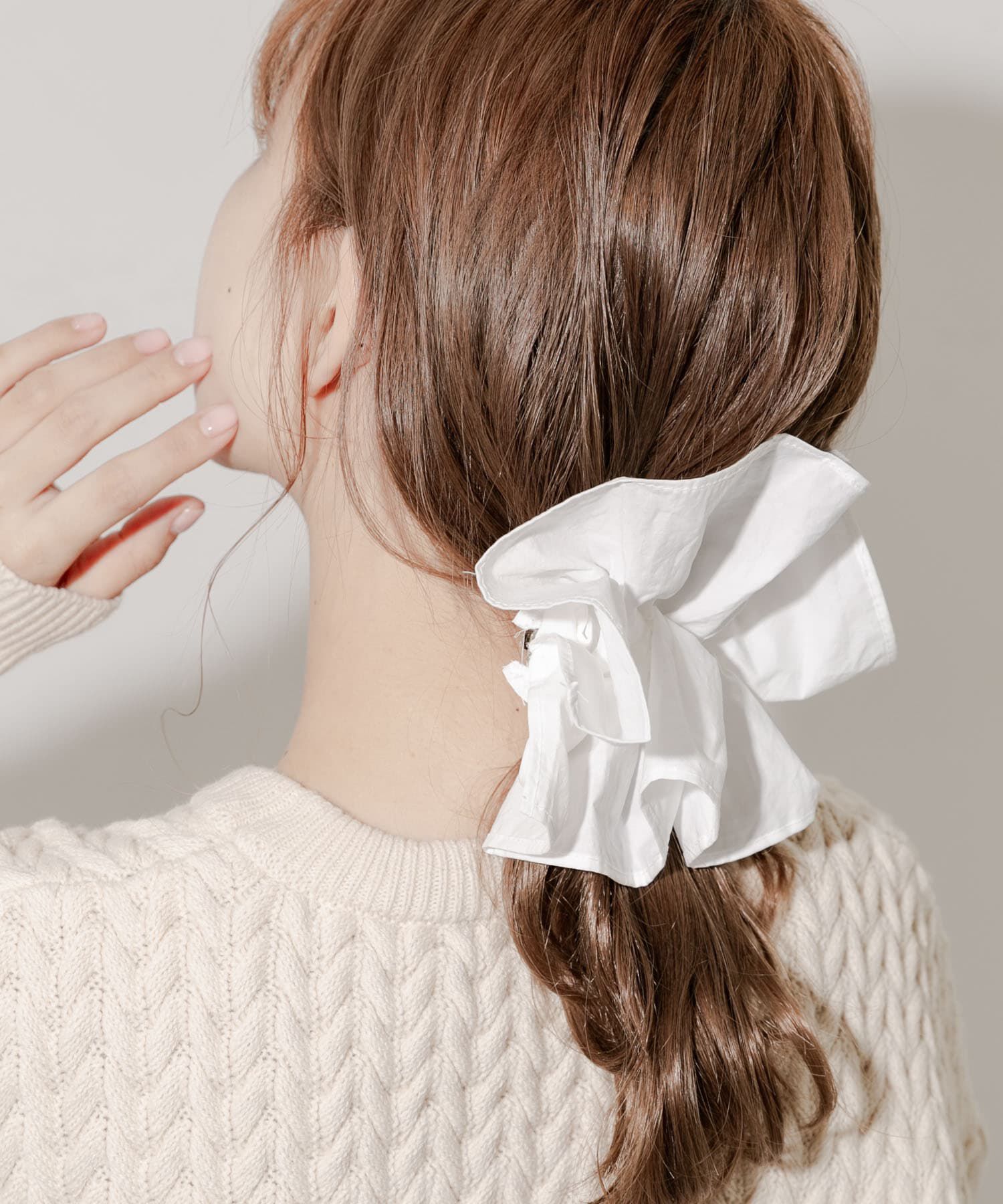 SMELLY「ギャザーボリュームヘアバレッタ」|その他|ホワイト