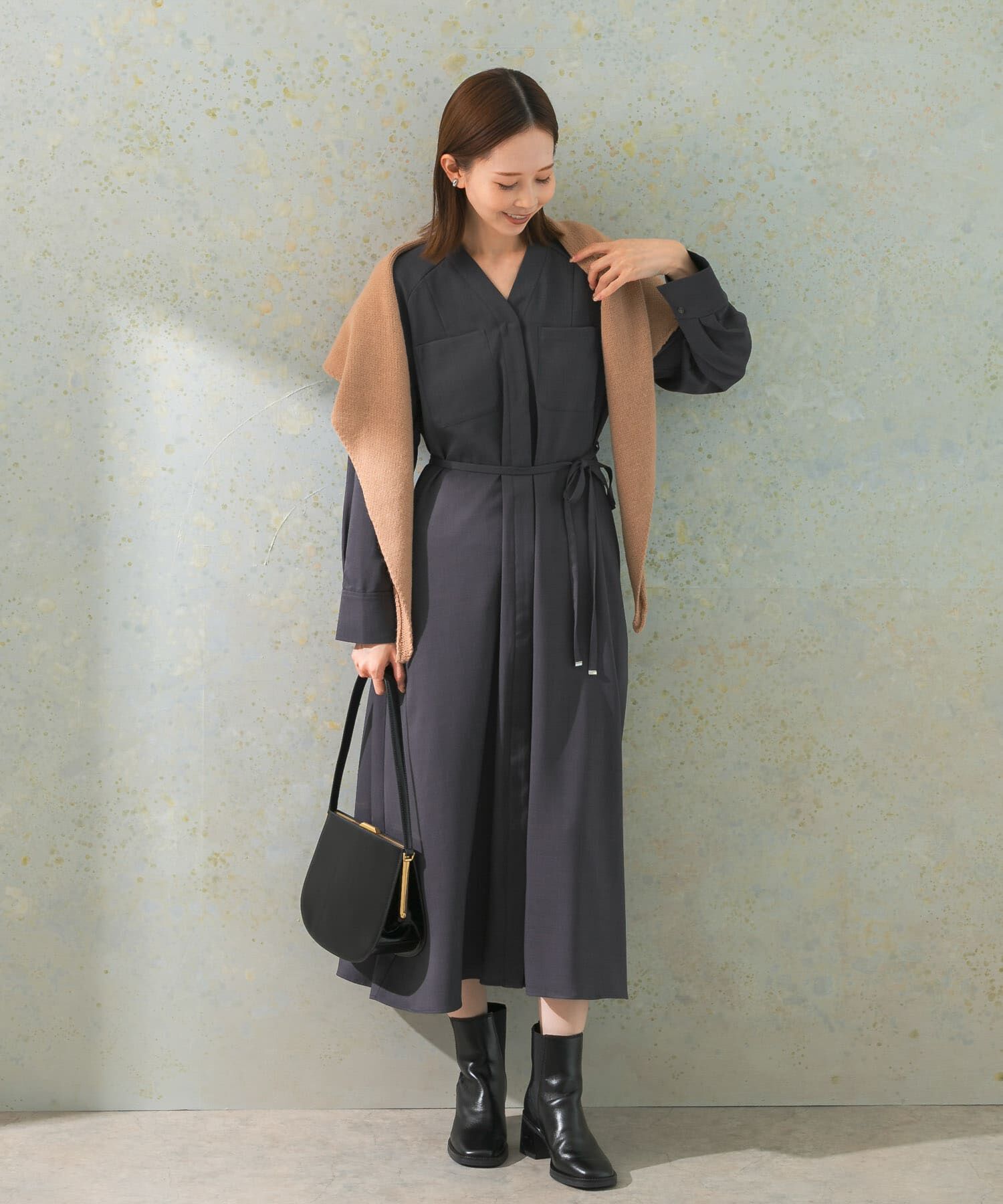 URBAN RESEARCH ROSSO「ポケットデザインVネックワンピース」|ワンピース|