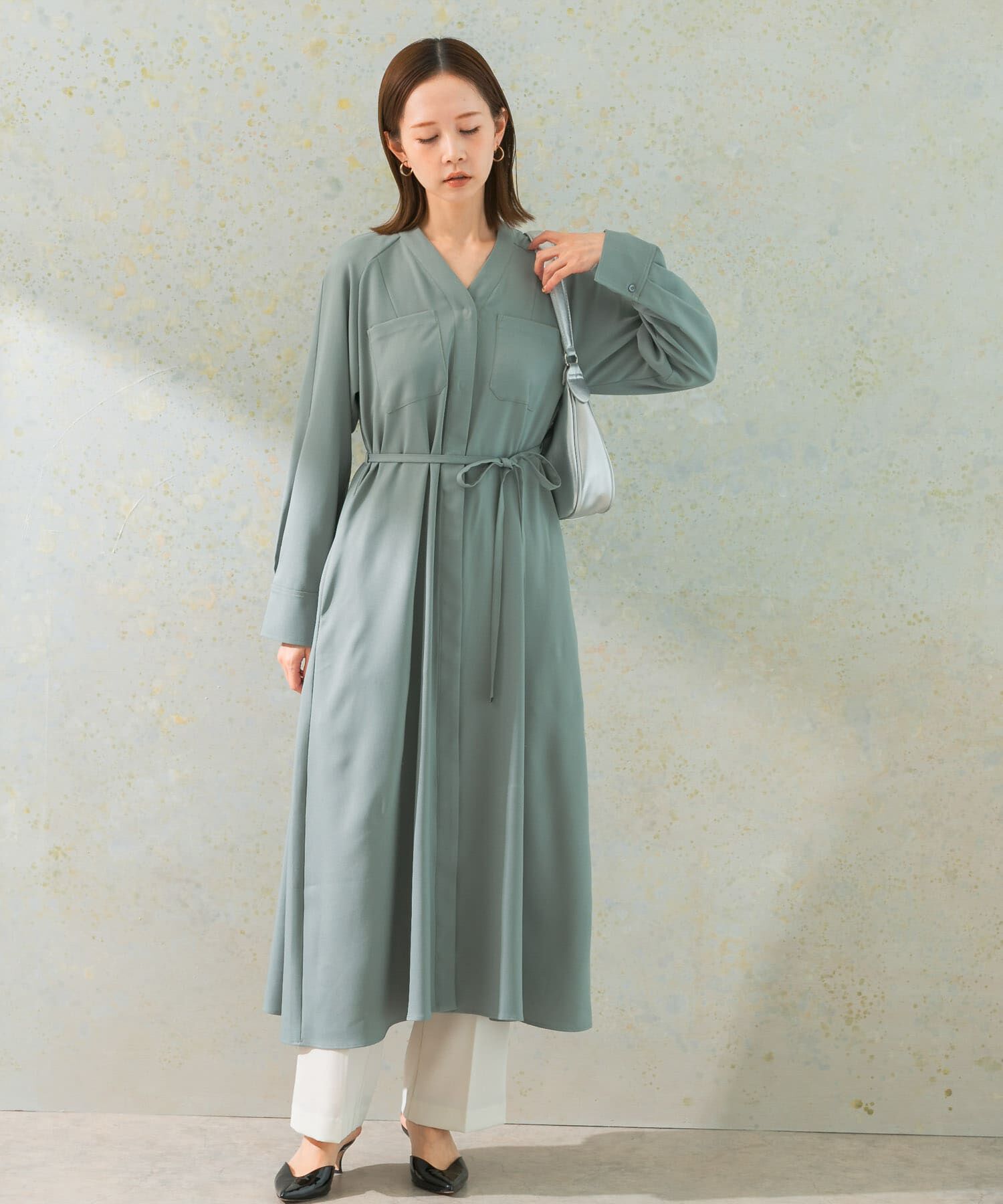 URBAN RESEARCH ROSSO「ポケットデザインVネックワンピース」|ワンピース|