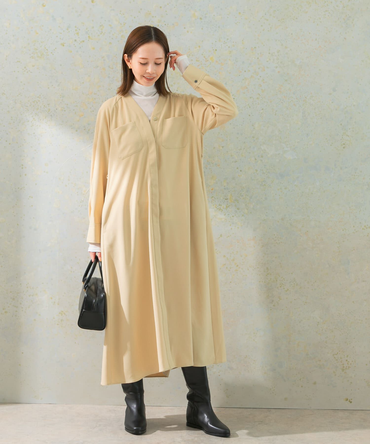 URBAN RESEARCH ROSSO「ポケットデザインVネックワンピース」|ワンピース|