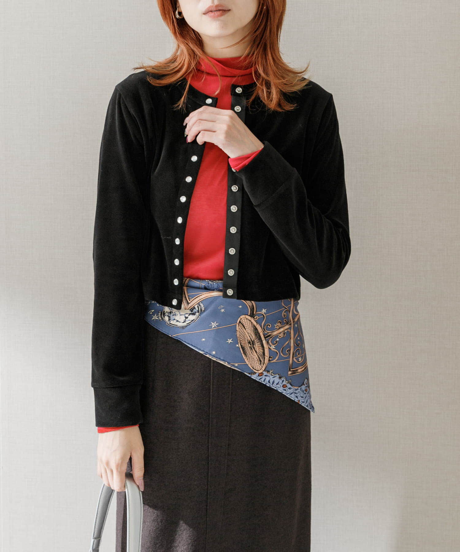 URBAN RESEARCH ROSSO「コンパクトベロアカーディガン」|カーディガン|