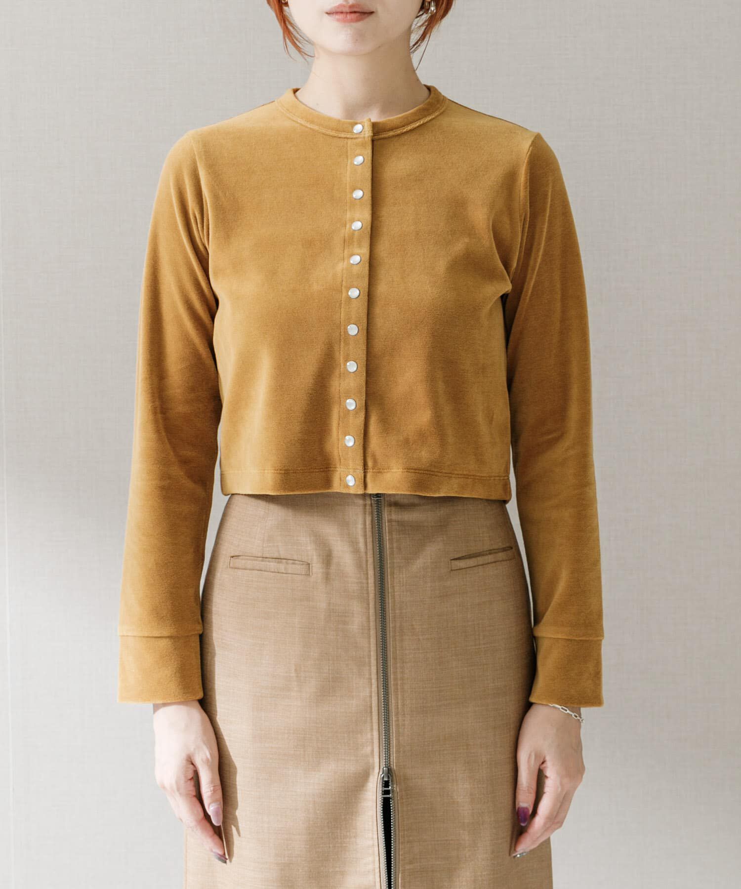 URBAN RESEARCH ROSSO「コンパクトベロアカーディガン」|カーディガン|