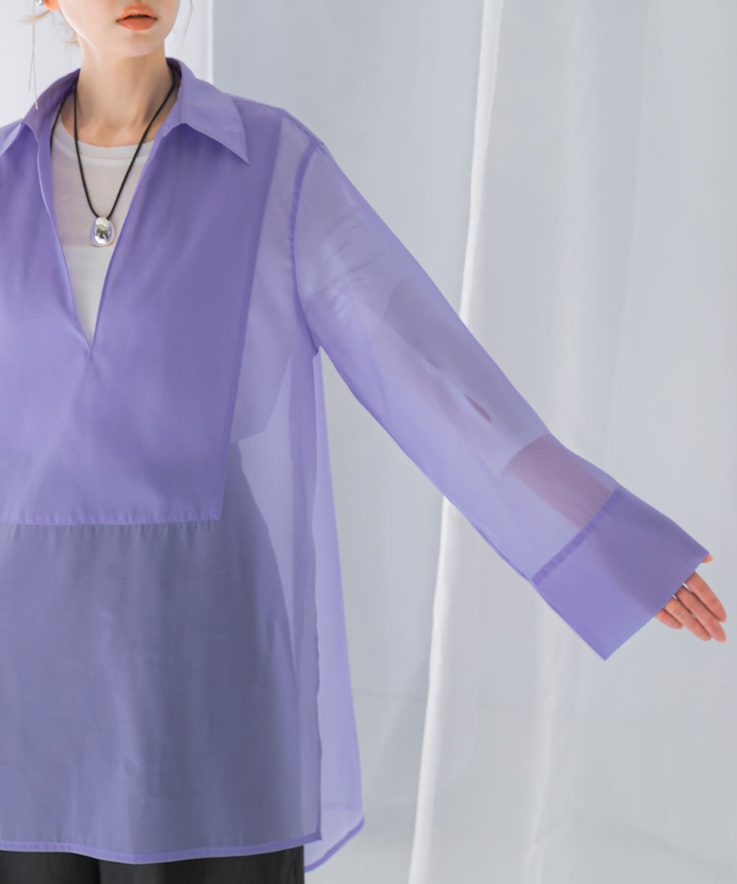 URBAN RESEARCH ROSSO「シアースキッパーロングシャツ」|シャツ・ブラウス|