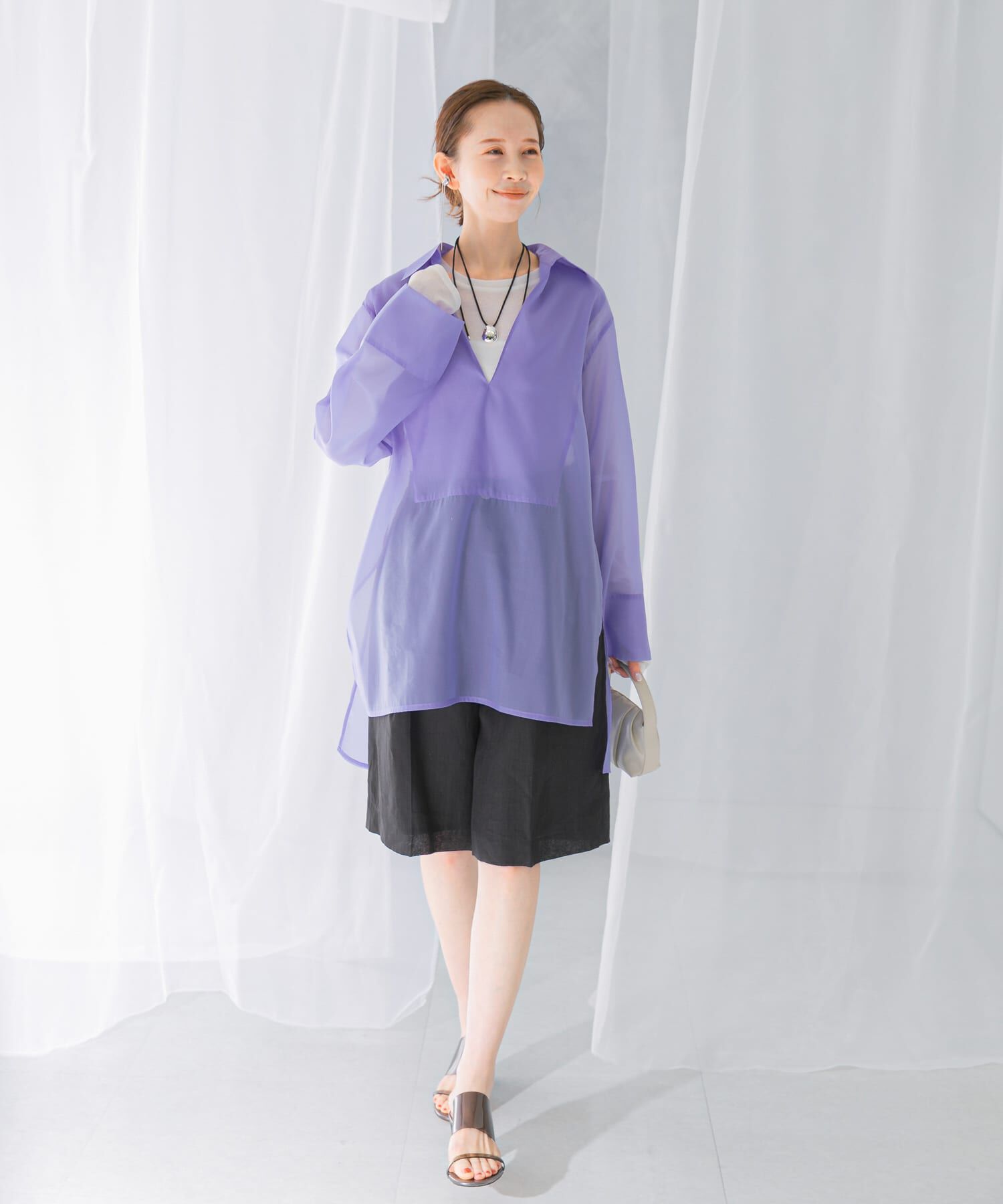 URBAN RESEARCH ROSSO「シアースキッパーロングシャツ」|シャツ・ブラウス|