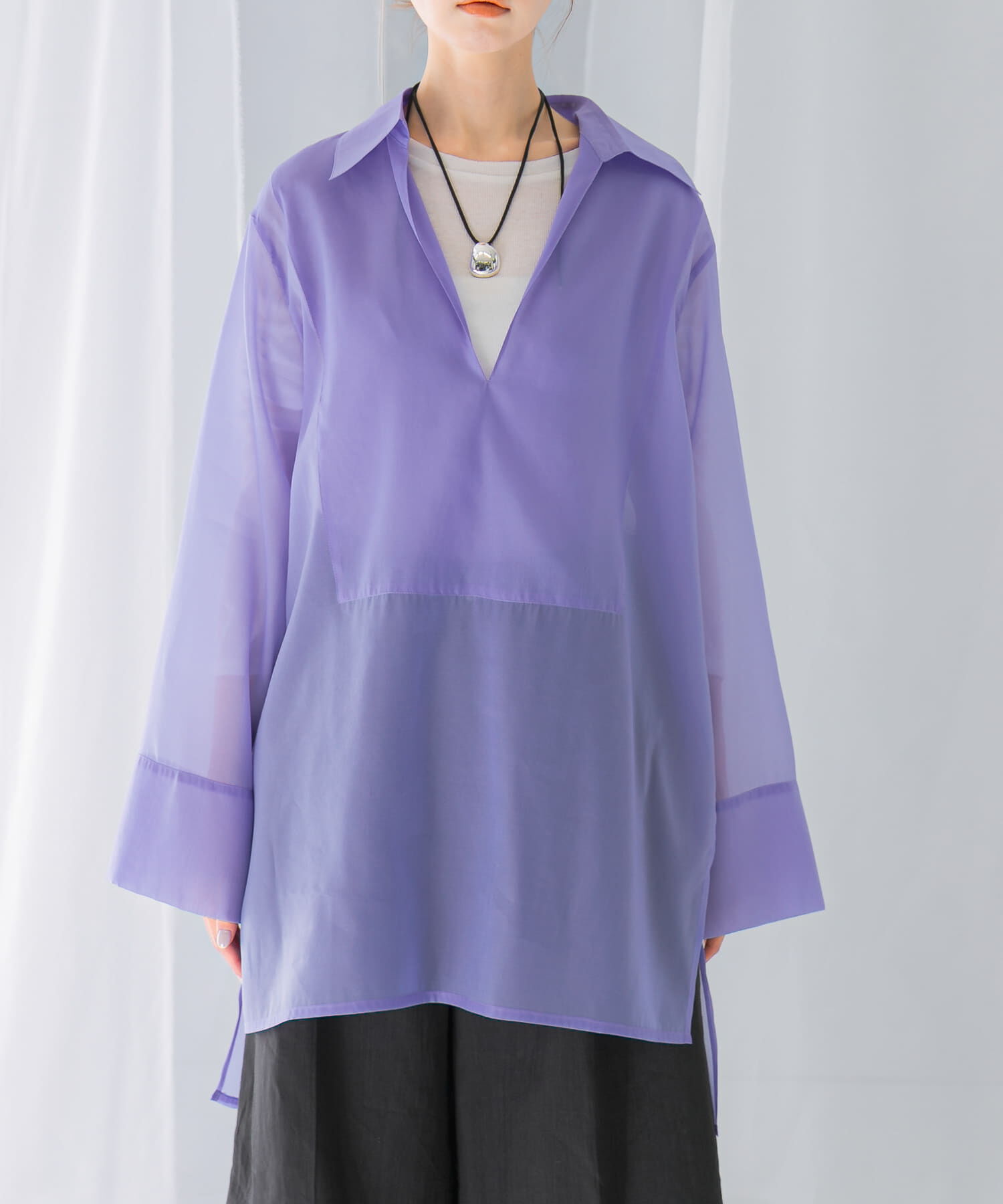 URBAN RESEARCH ROSSO「シアースキッパーロングシャツ」|シャツ・ブラウス|